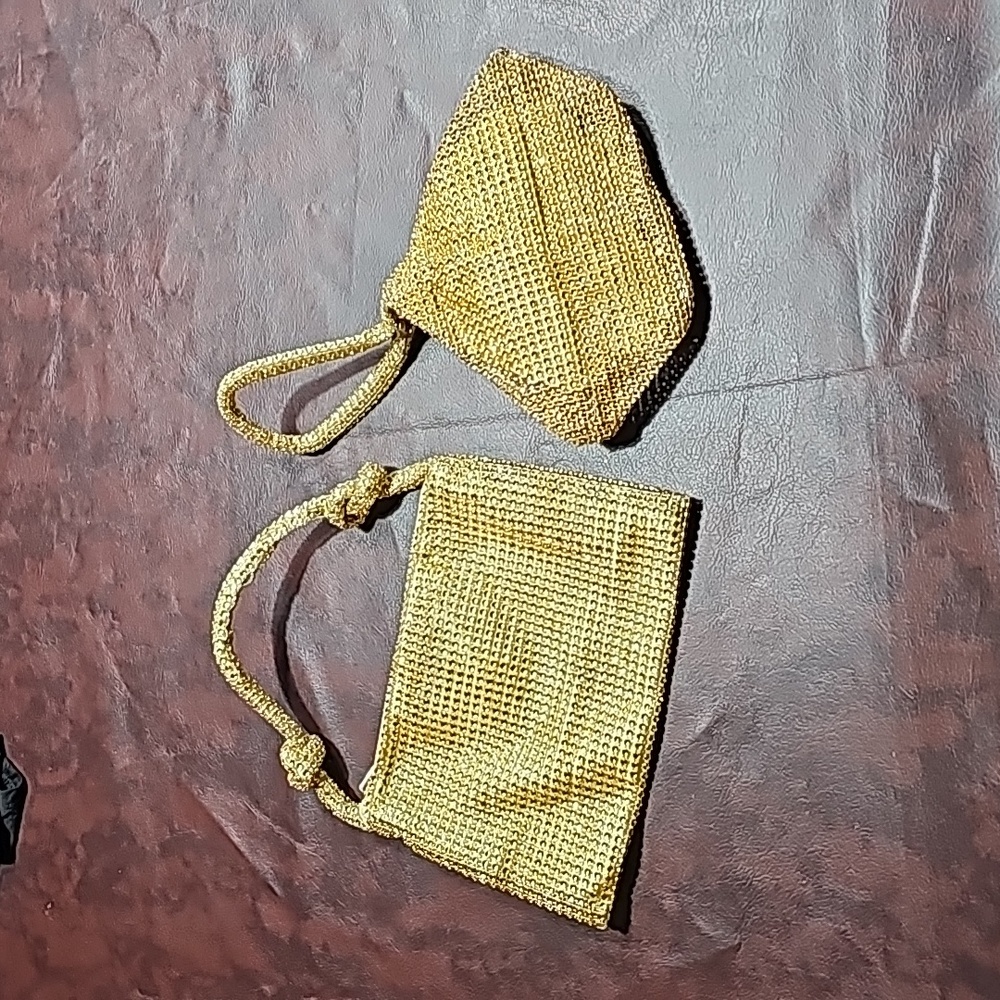 Set of 2 Golden Small Evening Bags